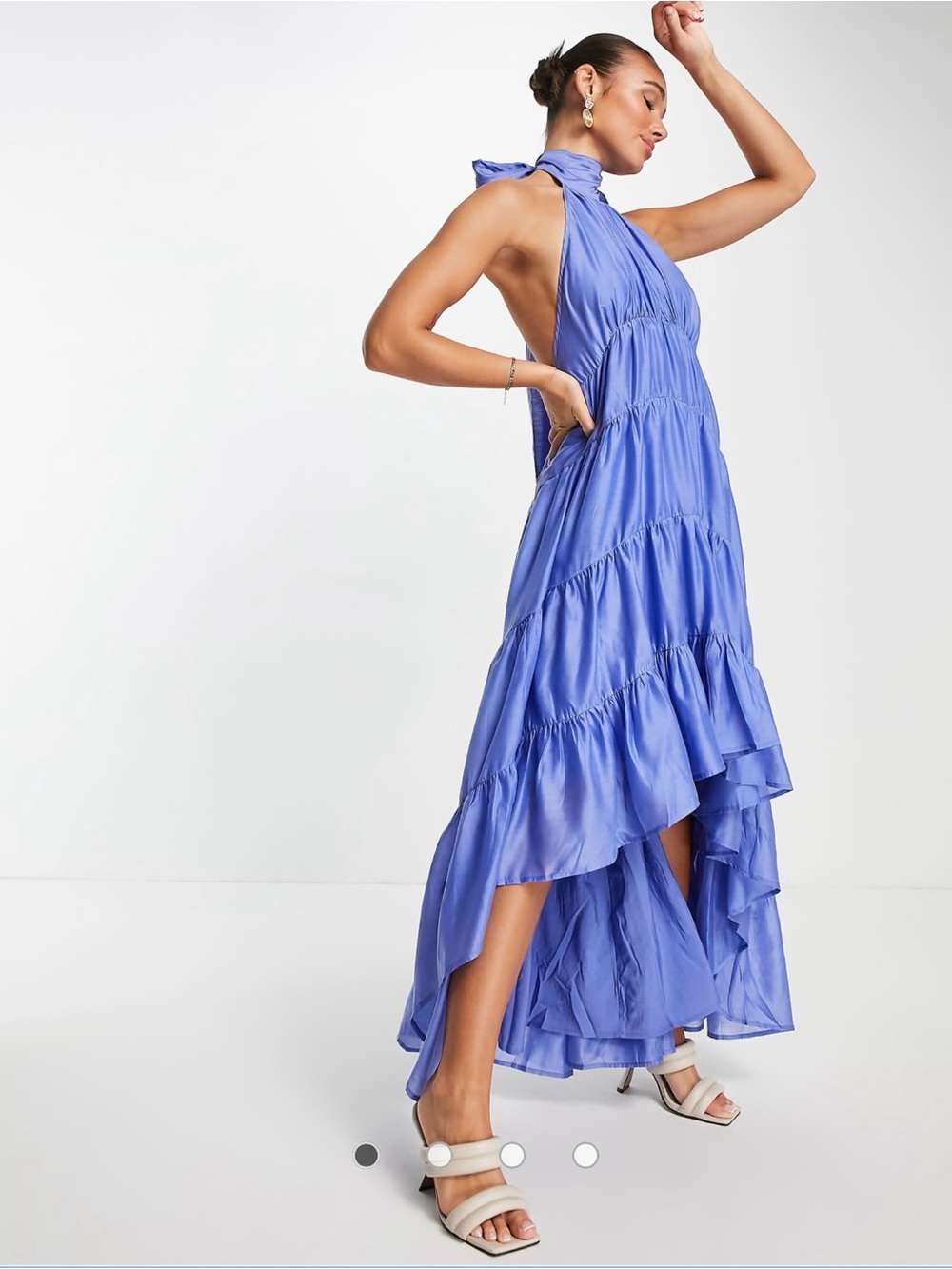 ASOS Lavender-Blue Backless Halter Maxi Dress - Picture 2 of 8